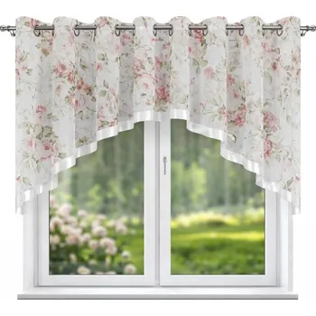 Záclona BytoTex Dekorační krátká záclona s kroužky L 935, 400x130 cm