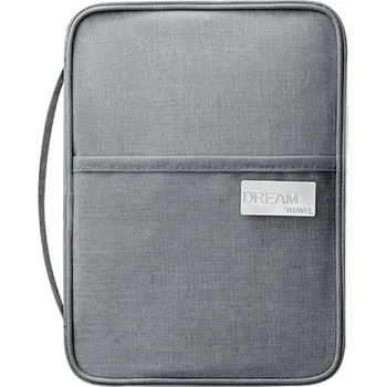 Obal na doklad Větší voděodolné pouzdro na cestovní doklady a karty - Šedé