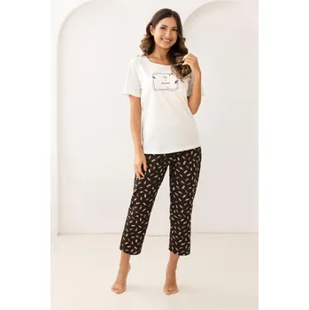 Pánské pyžamo DÁMSKÉ PYŽAMO 733 W/26 ecru L