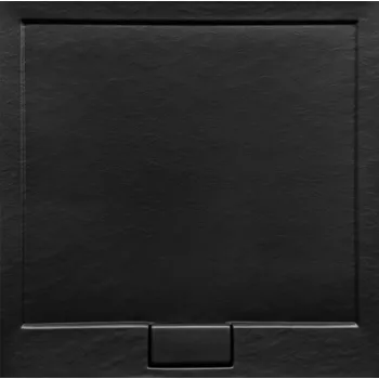 Sprchová vanička Besco Axim čtvercová sprchová vanička 80 cm stone effect akrylát černá VANKAXIM80S