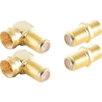 Elektrická zásuvka Shiverpeaks BS15-301014 Sada F spojek Pozlacený Připojení kabelu: F zástrčka, F zásuvka, F zástrčka 1 sada