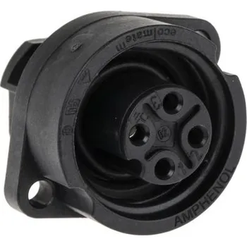 Elektrická zásuvka Amphenol Industrial Kulatý konektor, Montáž na panel, počet kontaktů: 3 plus PE, Zásuvka, pohlaví kontaktu: samice, IP67