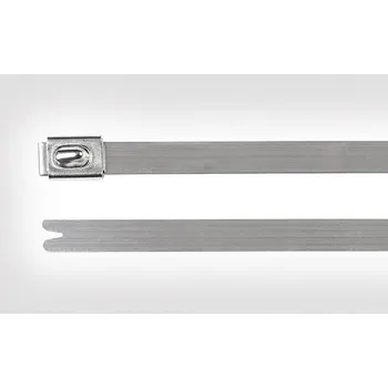 Organizace kabelů HellermannTyton 111-93148, MBT14SS-SS304-ML , stahovací pásky, 4.60 mm, 362 mm, stříbrná, s kuličkovým uzávěrem, 1 ks