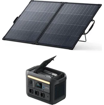 Powerbanka ANKER Sada nabíjecí stanice a powerbanky C800X s bifaciálním panelem 200 W ŠEDÁ