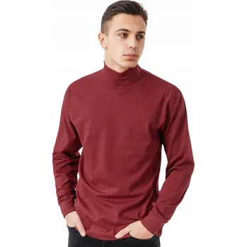 Pánský svetr Pánský pologolfový tenký svetr rolák ADAM, velikost XL, barva vínová