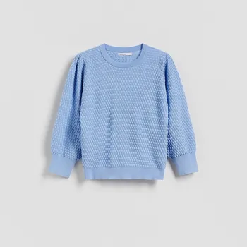 Dámský svetr Reserved - Svetr s nabíranými rukávy - bleděmodrá - 302HI-05X - 302HI-05X-XS