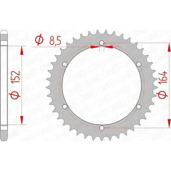 Nářadí na motocykly AFAM OCELOVÉ ZADNÍ KOLO 86605-44 #525 44 ZUBŮ