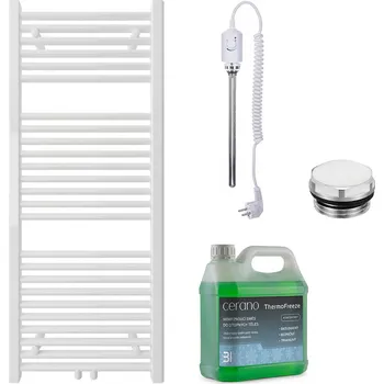 Radiátor CERANO - Koupelnový elektrický radiátorový set Lincoln - 300W - bílá matná - 1200x500 mm