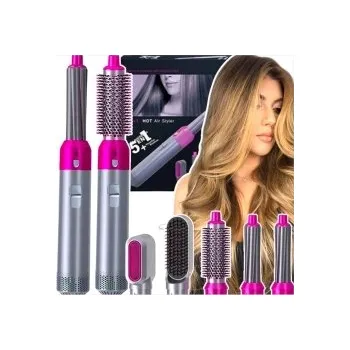 Žehlička na vlasy Černý kartáč na vlasy a fén 5 v 1 s ionizací, 1201 W