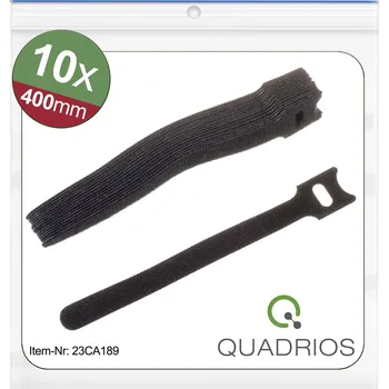 Zip Quadrios 23CA189 kabelový manažer na suchý zip ke spojování háčková a flaušová část (d x š) 400 mm x 16 mm černá 10 ks