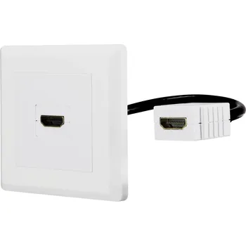 Audio kabel Renkforce RF-4538136 HDMI adaptér [1x HDMI zásuvka - 1x HDMI zásuvka] bílá pozlacené kontakty 15.00 cm