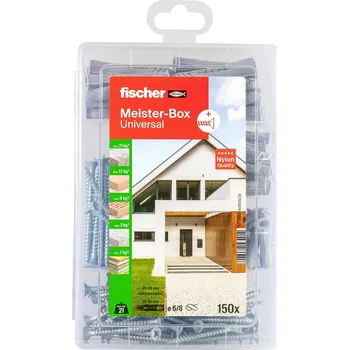 Hmoždinka Fischer 577863 Meister-Box Universal plus S Box s výběrem hmoždinek 35 mm, 50 mm 150 díly