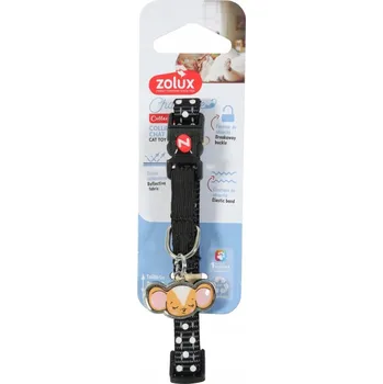 Obojek pro psa ZOLUX Obojek pro kočky s přívěskem ve tvaru myši CHATOUILLE černý