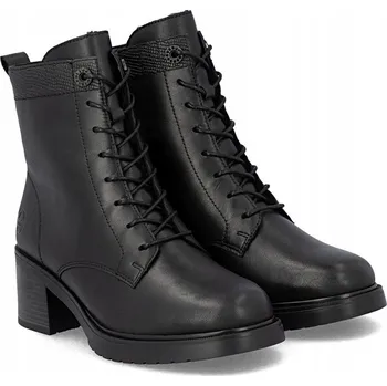 Dámská zimní obuv DÁMSKÉ KOTNÍKOVÉ BOTY kožená kotníková obuv RIEKER Antistress, černá, Y5201-00 , vel. 38