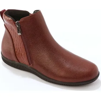 Dámská obuv Kožené kotníkové boty bordó 38