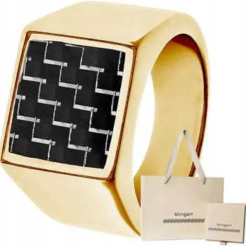 Prsten Pánský pozlacený pečetní prsten hladký RETRO PUNK dekorativní OCEL ušlechtilá leštěná