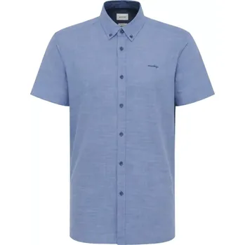 Pánská móda Pánská velká košile s krátkým rukávem Mustang 1016252-12722 tmavě modrá (5XL)