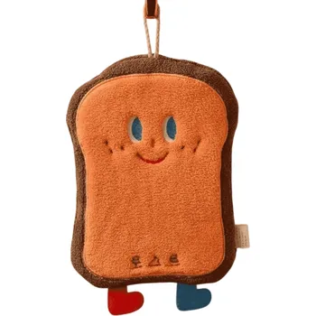 Kuchyňská zástěra Koupelnový ručník 24,5 x 16 cm Ve tvaru toastu pro děti Ručník s poutkem Kuchyňská utěrka Hravá dekorace