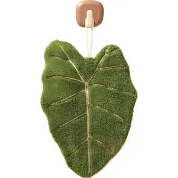 Kuchyňská zástěra Ručník na utírání rukou 28 x 20 cm Měkká polyesterová kuchyňská a koupelnová utěrka s motivem listu Dvojitá vrstva