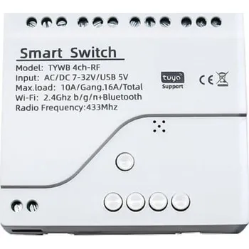 Relé 4CH WiFi Tuya Smart Switch, AC/DC 7-32V, relé modul podpory dálkového ovládání |TUYA-4CH-H