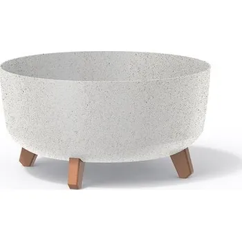 Květináč Květináč GRACIA LOW ECO WOOD bílý 38cm