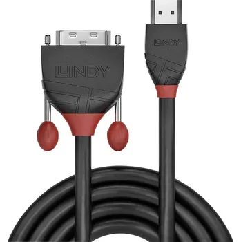 Audio kabel LINDY HDMI / DVI kabelový adaptér Zástrčka HDMI-A, DVI-D 18 plus 1 pól Zástrčka 5.00 m černá 36274 HDMI kabel