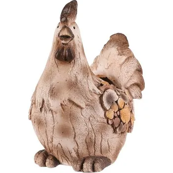 Stojan na květiny Slepice - obal na květiny, magnesium, dekor dřeva