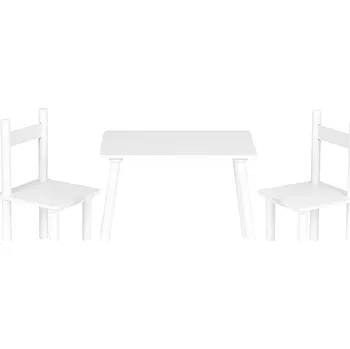 Dětský zahradní nábytek ECOTOYS ESC-W-0288A Dětský dřevěný stolek s židličkami, bílý