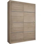 Skříň s posuvnými dveřmi, dub sonoma/šedá, MERINA 150