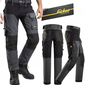 Kalhoty SNICKERS 6375 ELASTICKÉ Pánské Softshell Strečové Šedé 50