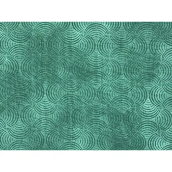 Bavlněná látka Vlnky na tmavě zeleném melíru