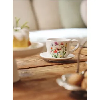 Sinsay - Šálek a podšálek s květinovým motivem - vícebarevná - 125HZ-MLC - 125HZ-MLC-ONE