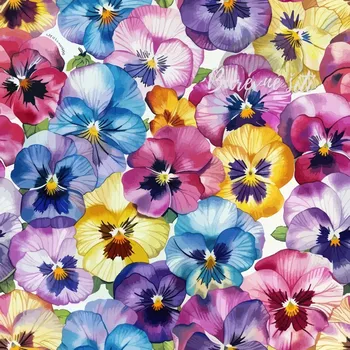 Úplet, Různobarevné macešky (E) (Top kvalitní úplet Bella digitisk)