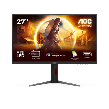 Monitor AOC LCD herní U27G4XM 27" IPS miniLED 4K/3840x2160@160Hz/1ms/1200cd/2xHDMI/DP/4xUSB/Pivot/HAS/VESA