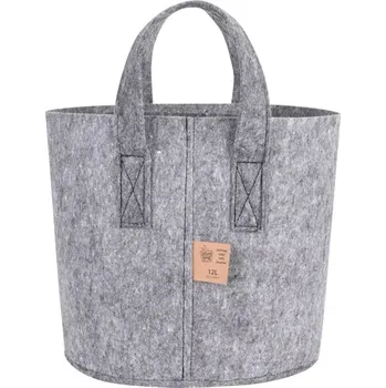 Dirt Bag Grey textilní květináč 24x23 cm - 12 L (Textilní květináč s úchyty v šedé barvě je ideální řešení pro pěstitele, kteří hledají všestrannost a efektivitu. Tyto prodyšné pěstební vaky z tkaniny pokračují v tradici podpory zdravějšího kořenového)