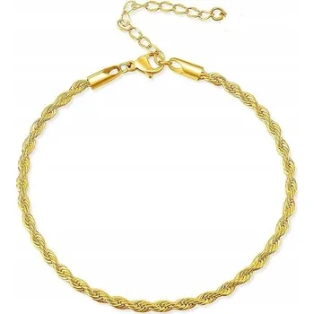 Náramek Dámský náramek rope pozlacený ocel chirurgická ocel 316L 22 cm