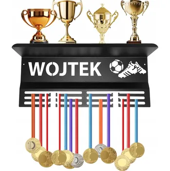 Věšák Věšák držák na oblečení medaile hák jméno černý police na poháry medaile 50