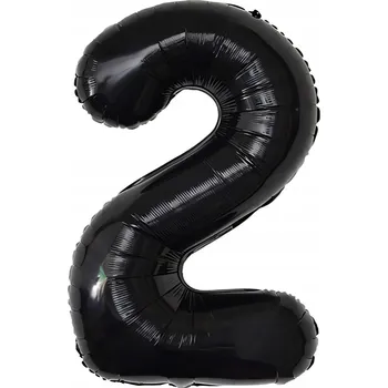 Balónek Fóliový balónek Číslice 2 Černá Černý k narozeninám 100 cm