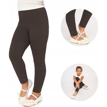 Dívčí legíny Dívčí legíny dlouhé viskózové MS10-130 Hnědé Velikost 110