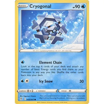 Karetní hra Pokémon karta Cryogonal 043/203