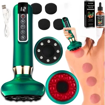 Masážní přístroj Masážní Přístroj na tělo Bian Stone Černý s vyhříváním 12 úrovní USB