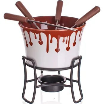 Fondue fondue na čokoládu CHOCO DARK sada 6díl. keramická
