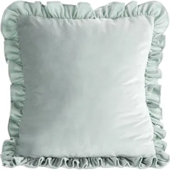 Povlak na polštářek Sametové povlak na polštář s volány BRENDA 45x45cm šalvělově zelená