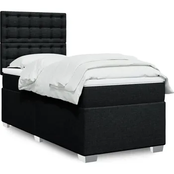 Postel vidaXL Box spring postel s matrací 90x190 cm textil [3290358] Barva: Černá