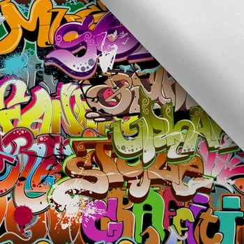 Zbytek - Látka s potiskem kočárkovina TD/NS city graffiti