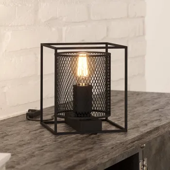 Lampička EGLO Stolní lampa Catterick, černá, 1 klecové stínidlo 1 x 40 W - Doprava zdarma