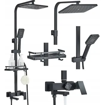 Sprchový set Sprchový set MYQualife černý premium P06 CZ s dešťovou hlavicí