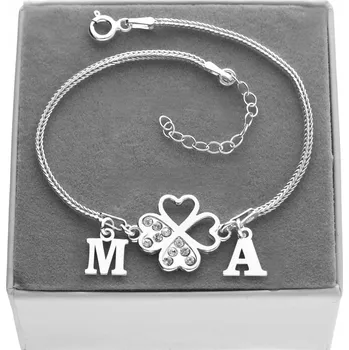 Náramek Stříbrný náramek ArtWings čtyřlístek ryzost 925, nastavitelný 17 cm