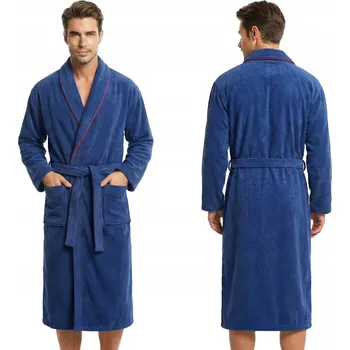 Pánský župan Pánský župan TLUSTÝ 100% Bavlna FROTÉ Lamovka ENZO Hotel SPA Námořnická Modrá S