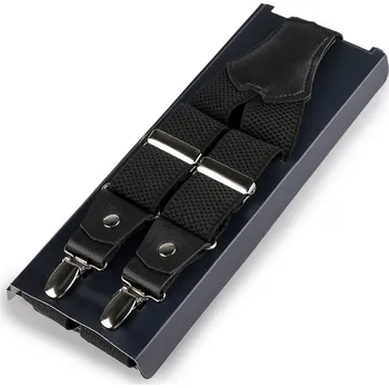 Kšandy Šle s dvojitým zapínáním šíře 3,5 cm délka 120 cm v krabičce, střední, 5 černá